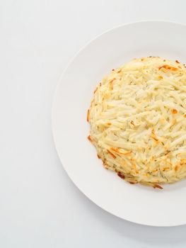 close up of swiss potato rosti