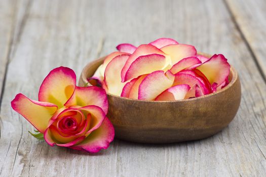 bowl full of rose petals