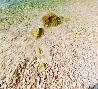  in thurkey antalya lycia way water rocks and sky near the nature