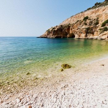  in thurkey antalya lycia way water rocks and sky near the nature