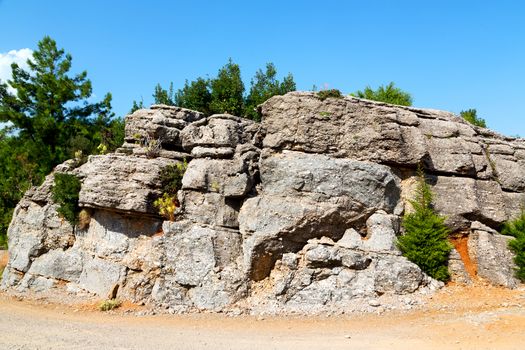     the    hill in asia turkey selge old architecture ruins and nature 