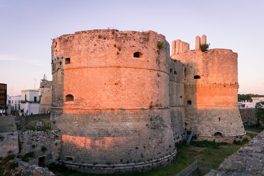 Sunset at Aragonese Castle in Otranto, Italy.