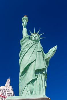 LAS VEGAS, NV/USA - FEBRUARY 15, 2016: Replica of Statue of Liberty at New York-New York Casino. New York-New York is a casino on the Las Vegas Strip.