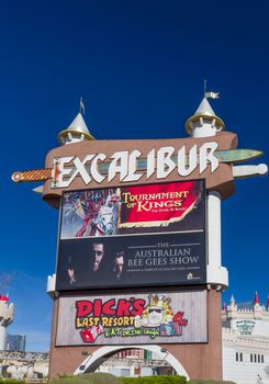 LAS VEGAS, NV/USA - FEBRUARY 15, 2016: The Excalibur Hotel and Casino. The Excalibur is on the Las Vegas Strip and is owned and operated by MGM Resorts International.