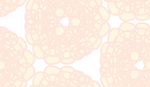 Light brown scribbled circle shapes in form of flowers as repeating background pattern