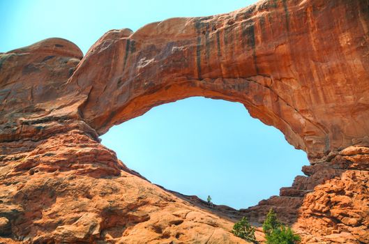 The North Window Arch at the Arches National Park in Utah, USA