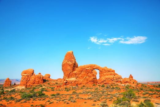 The Turret Arch at the Arches National Park in Utah, USA