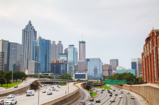 Downtown Atlanta, Georgia on a cloudy day