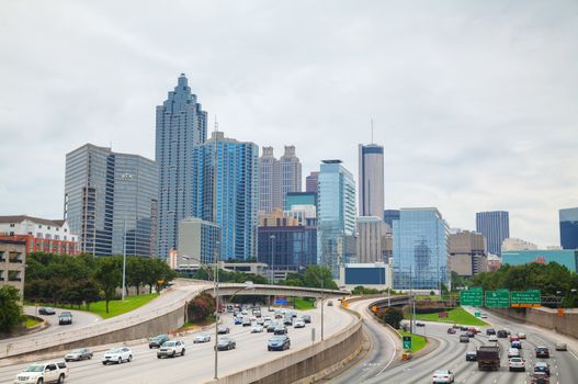 Downtown Atlanta, Georgia on a cloudy day