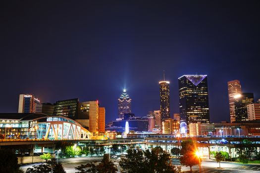 Downtown Atlanta, Georgia at the night time