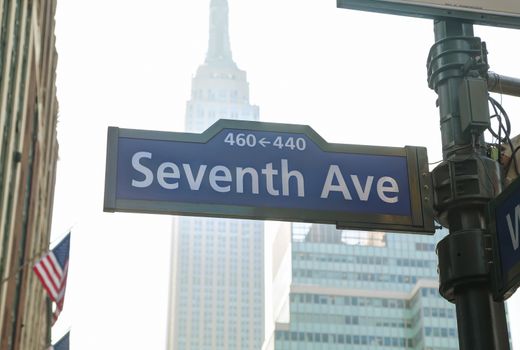 Seventh avenue sign in New York City