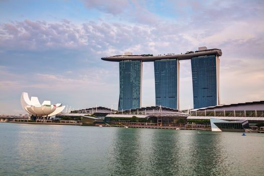 SINGAPORE - OCTOBER 30: Overview of the marina bay with the Marina Bay Sands on October 30, 2015 in Singapore.