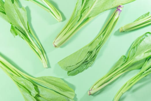 Fresh vagetable, Chinese cabbage on green background