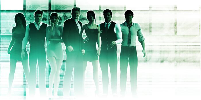 Confident Team of Professional Business People Smiling