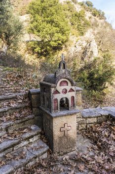 Small christian church in the forest, Greece