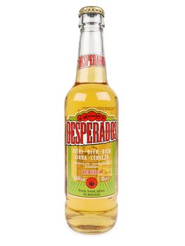 PULA, CROATIA - FEBRUARY 27, 2016: Desperados, lager flavored with tequila is a popular beer produced by Heineken and sold in over 50 countries.