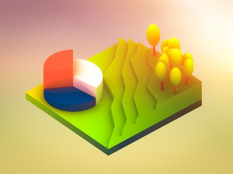 landscape concept isometric infographic,showing data analytics, isometric infographic background