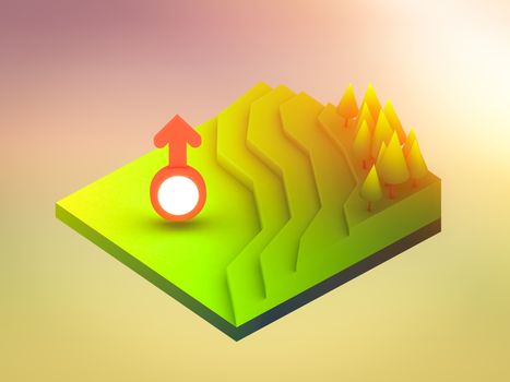 landscape concept isometric infographic,showing data analytics, isometric infographic background