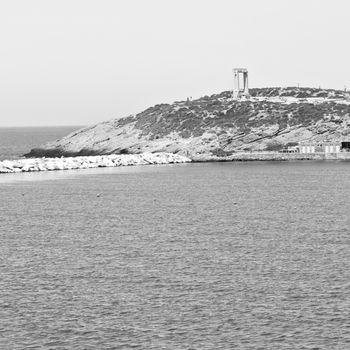 from       the    boat greece islands in     mediterranean sea and sky