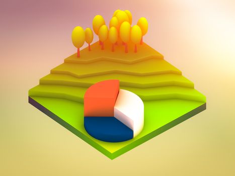 landscape concept isometric infographic,showing data analytics, isometric infographic background