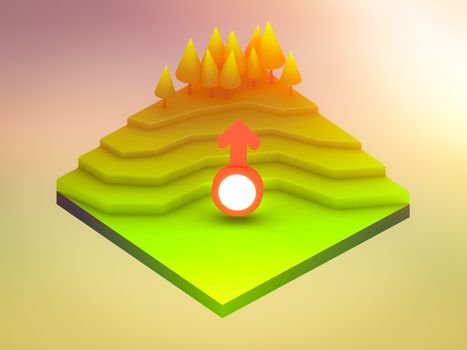 landscape concept isometric infographic,showing data analytics, isometric infographic background