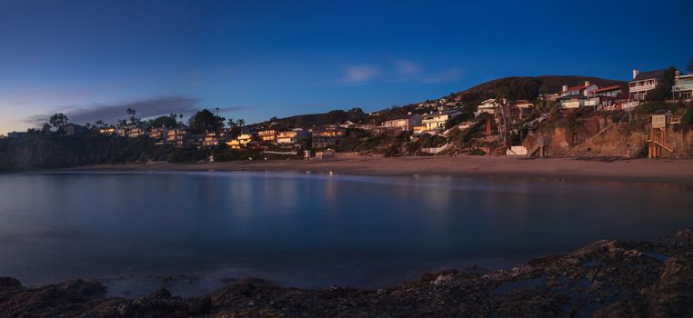 Crescent Bay beach at night in Laguna Beach, California, United States in summer