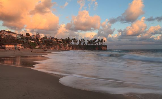 Crescent Bay beach at sunset in Laguna Beach, California, United States in summer