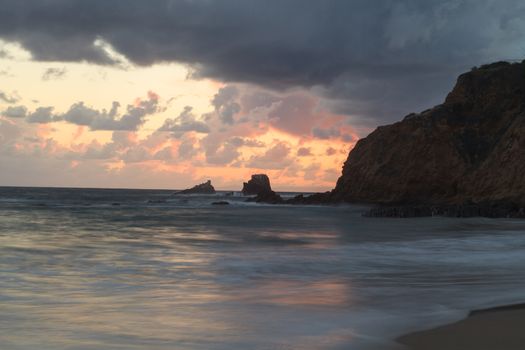 Crescent Bay beach at sunset in Laguna Beach, California, United States in summer