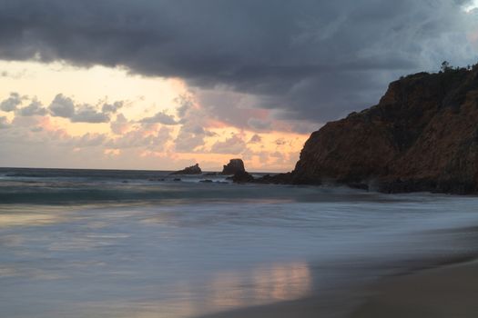 Crescent Bay beach at sunset in Laguna Beach, California, United States in summer