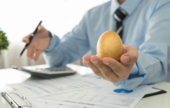 Fund Administrator delivered golden eggs to customers. finance concept