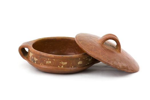 traditional clay earthenware isolated on a white background