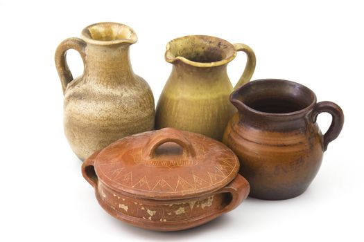 Clay pots, old ceramic vases