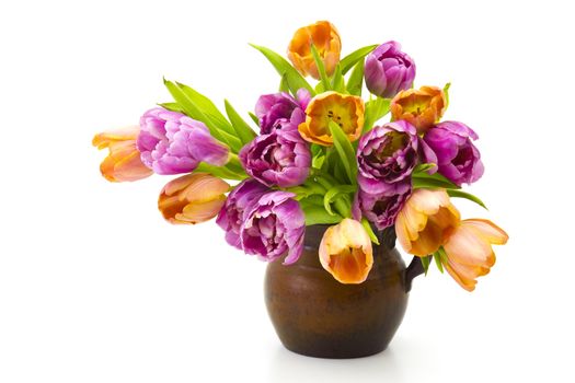 colourful tulips in a vase