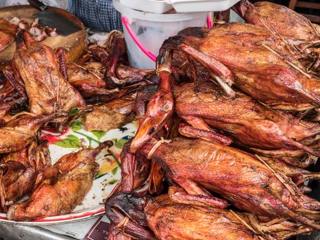 Roast duck on the market during the Chinese New Year.