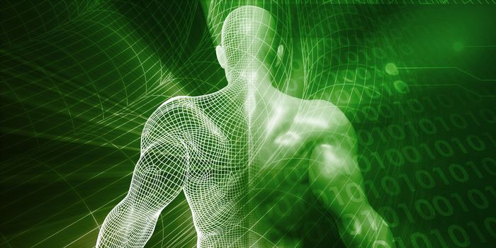 Digital Background with Businessman Accessing Technology Concept