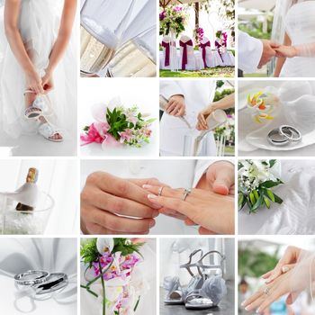 wedding theme collage composed of different images