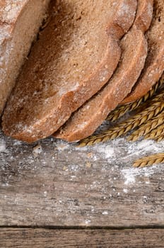 The fresh bread with ears a rye