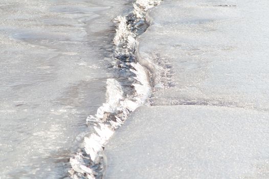 spring ice on the river to crack