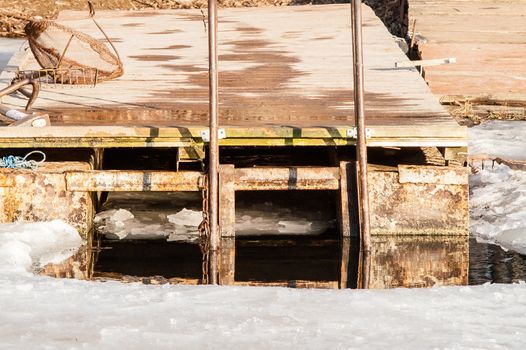 hole on the dock for the bath