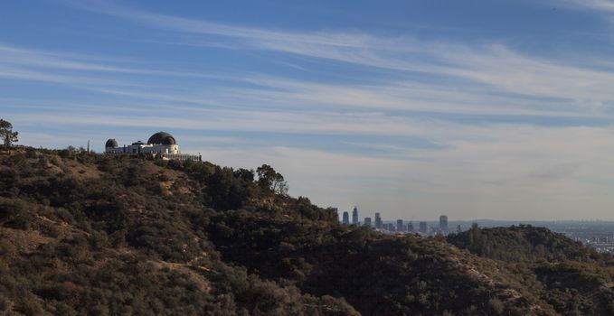 Los Angeles, California, January 1, 2016: Los Angeles skyline at sunset from the Griffith Observatory in Southern California, United States. Editorial use