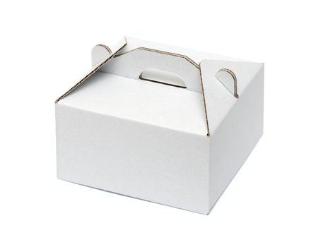 White cardboard box isolated on a White background