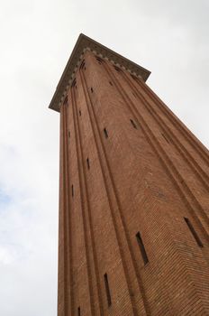 One of the two Venetian towers at Espanya square in Barcelona