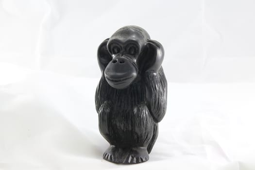 black  monkey model on white background 
