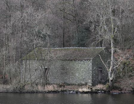 rock house near river