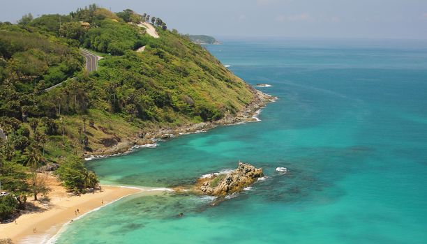 Tropical sea scenery. Panoramic composition in very high resolution in phuket thailand