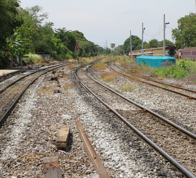 railway crossroad in Thailand