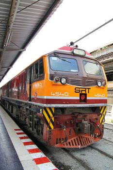 BANGKOK, Thailand - JUNE 8, 2015: Thai Train In Hua Lamphong Train Station on JUNE 8, 2015 at BANGKOK, Thailand