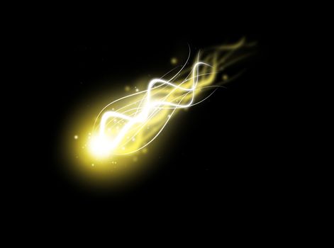 Bundle of energy light on black background