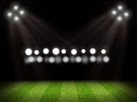 Football field and bright lights, sport concept