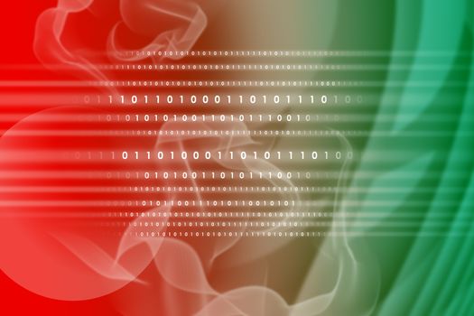 Abstract green and red background with numbers